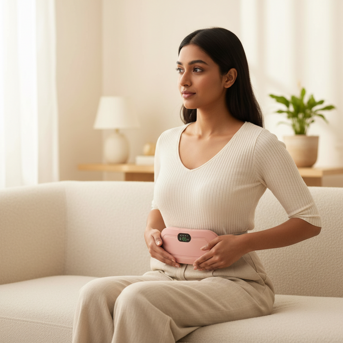 Heat + massage relief for period, back and belly pain