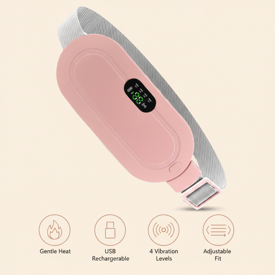 Heat + massage relief for period, back and belly pain